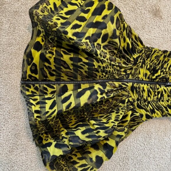 Unique Betsey Johnson Cupcake Dress, Lime Green Leopard, Size 10 (Large) - Picture 6 of 10